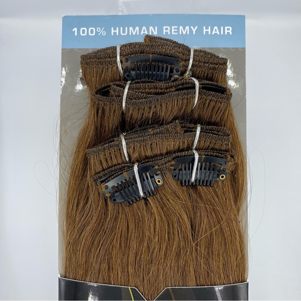A Plus, 8pc Clip-On Hair Extension #6, 18” | 100% Remy Human Hair
